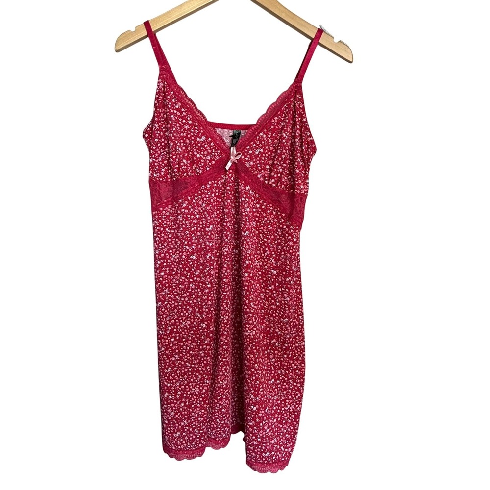 Laura Ashley Y2K Slip Dress Women's Large Adjustable Strap Lace Trim Cottagecore